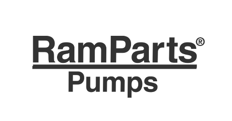 Ramparts Pumps Logo in grey